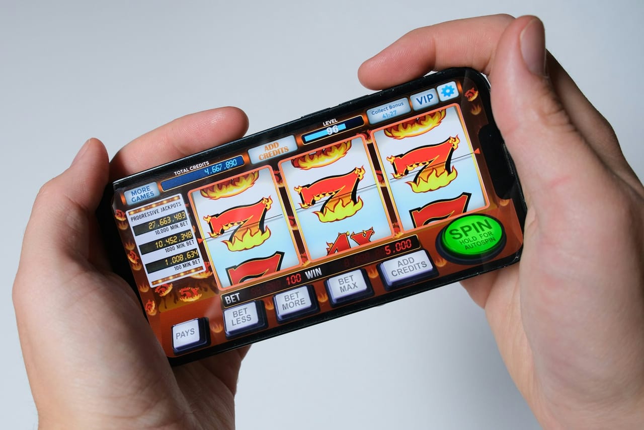 A slot game open on a phone